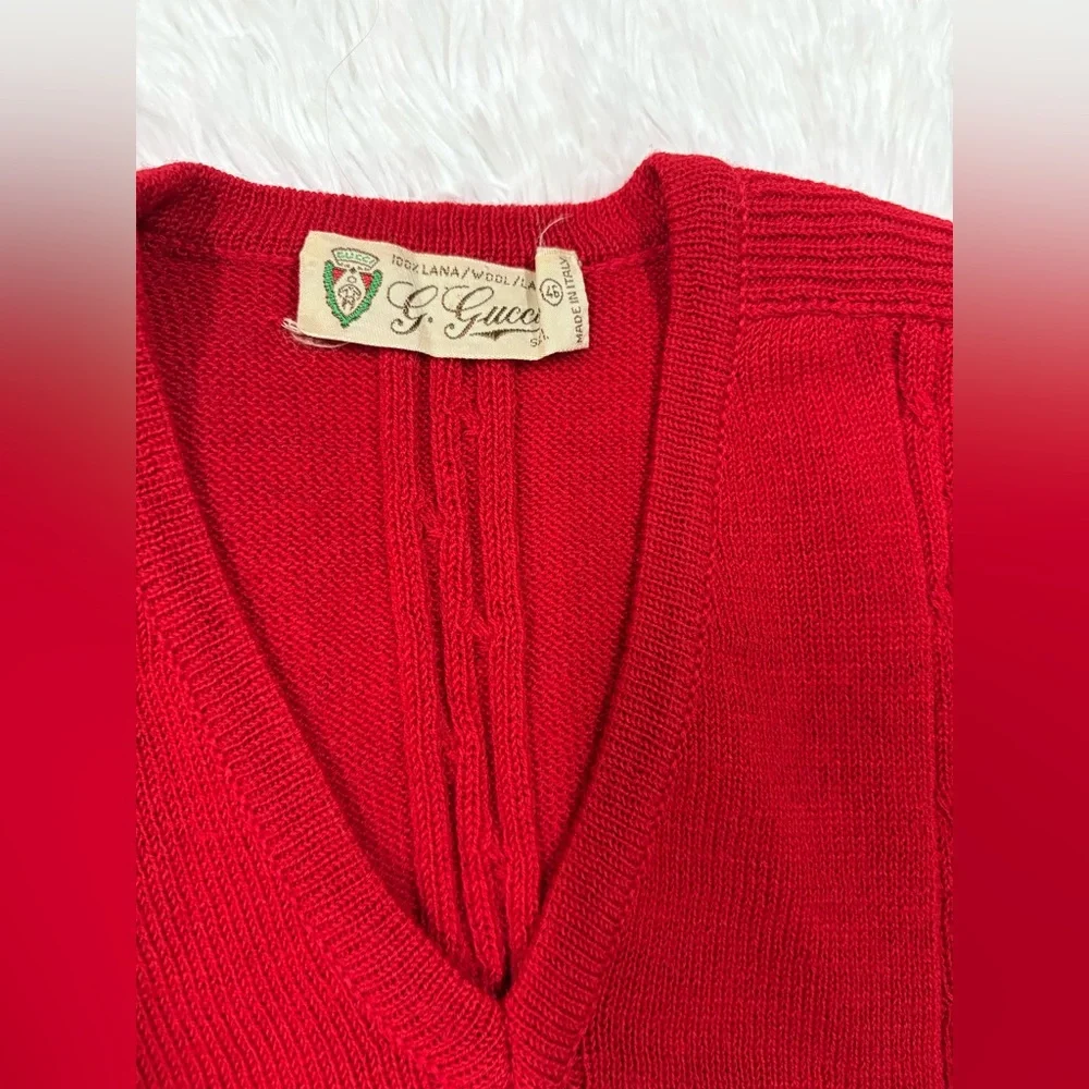 Gucci V-Neck Red Sweater Vest